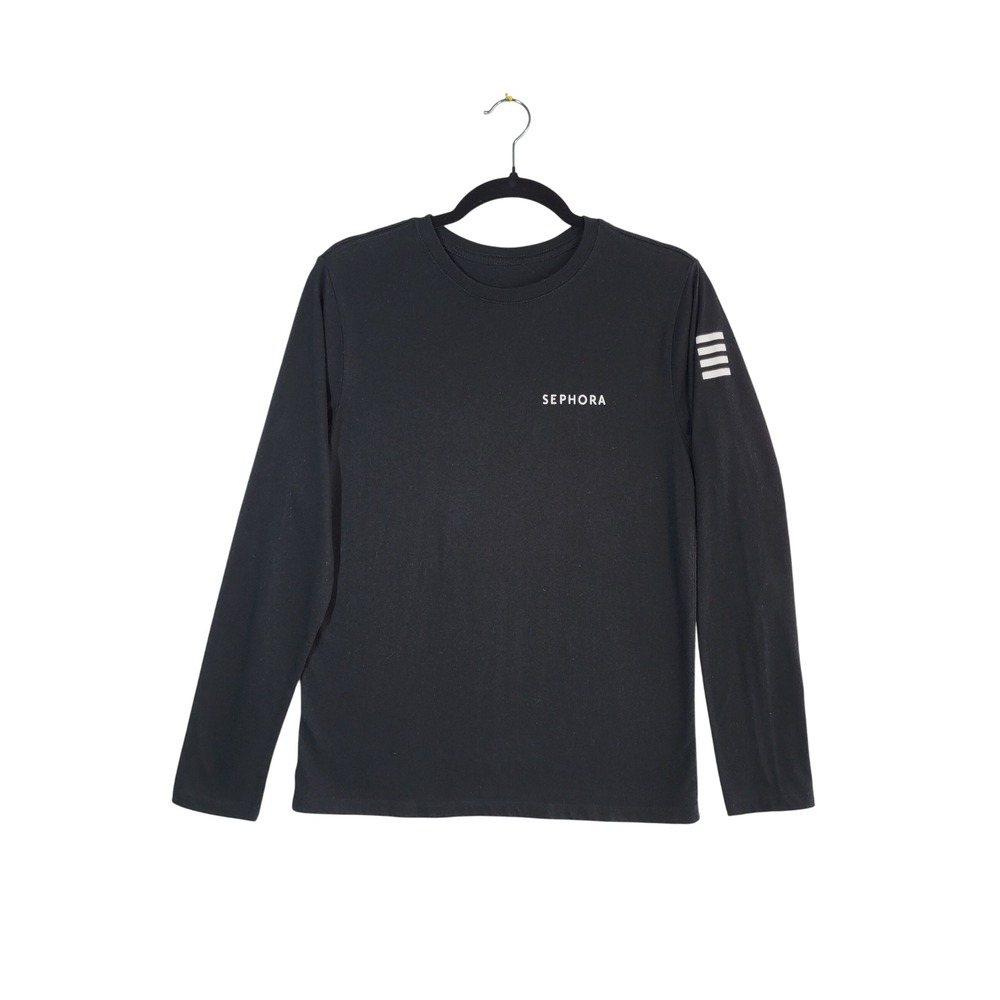 Sephora Long Sleeve Shirt Womens S Black Employee Uniform Graphic Tee Logo Top